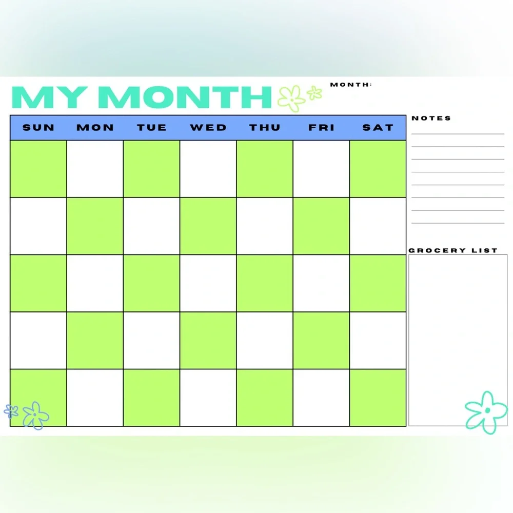 Multi color Fridge calendar 20x14